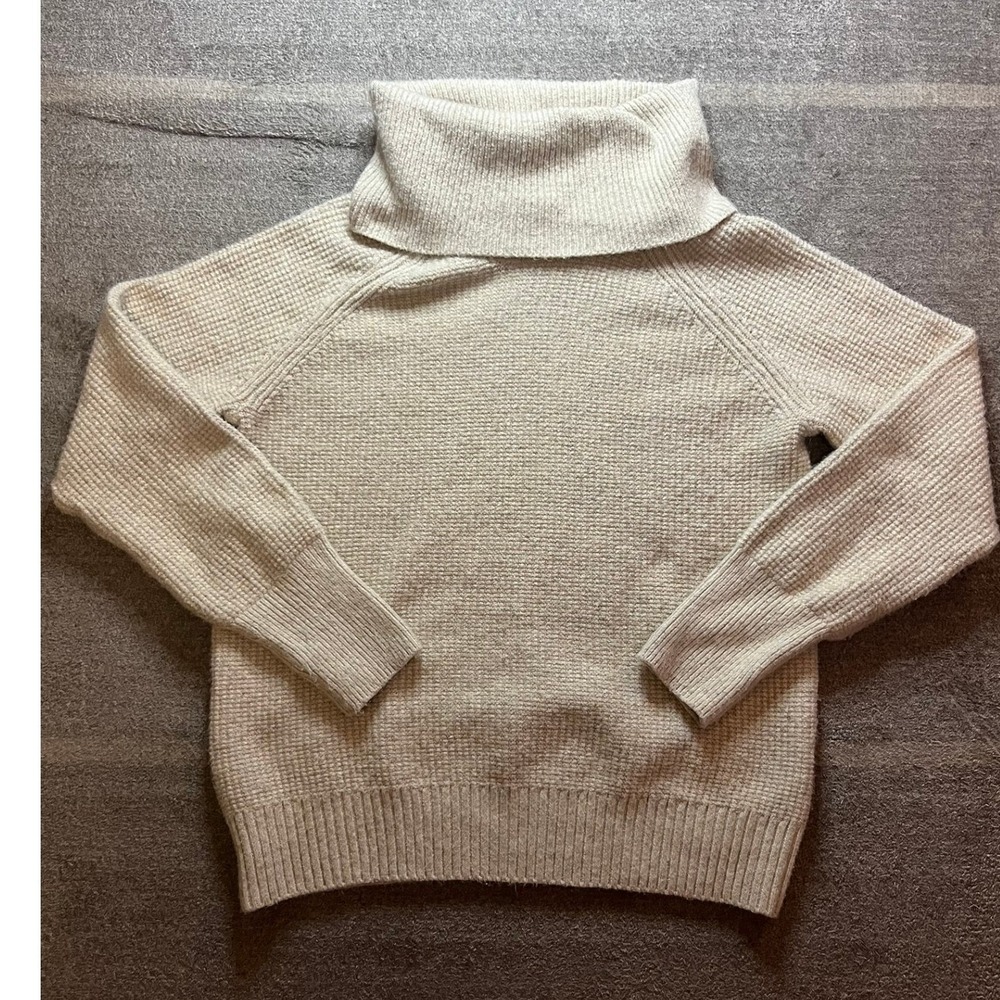 Joan Vass New York Womens Waffle Knit Turtleneck Sweater Size Med Cottagecore